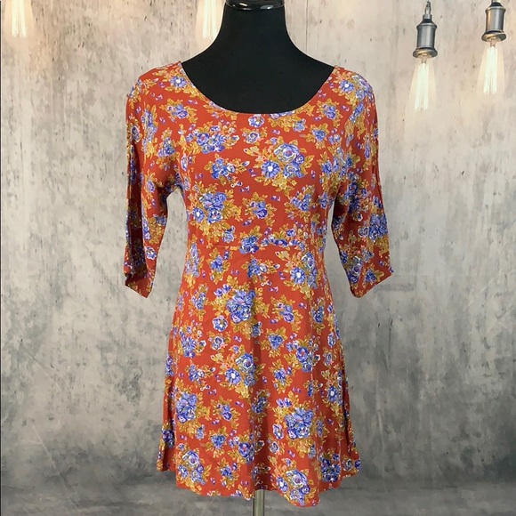 EUC BoHo Floral Mini Dress - Picture 1 of 7